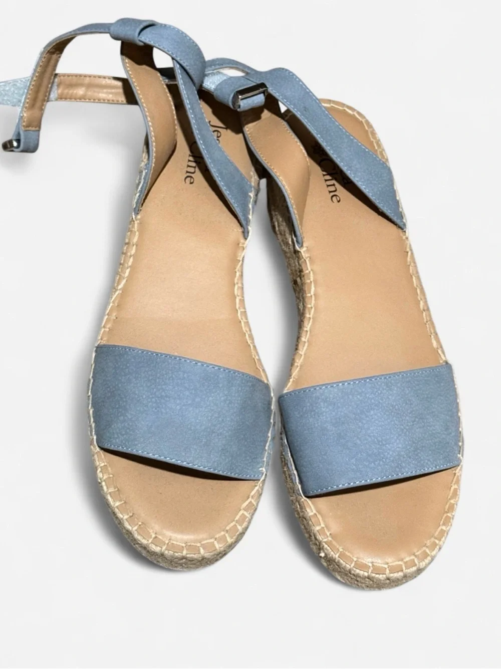 Blue Women’s Espadrille Sandals with Ankle Tie - Unbranded